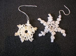crocheted snowflakes